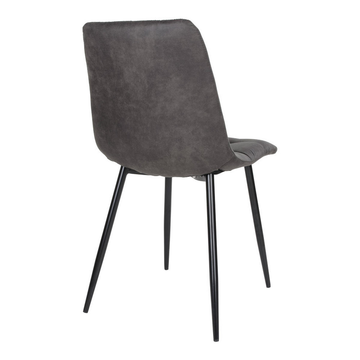 STUHL 2er-Set dunkelgrau mit schwarzen Beinen - Grau, Holzwerkstoff (44/86/55cm) - ebuy24
