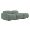 3-SITZER SOFA Rechts Strukturstoff Stoff Grün - Braun/Hellgrün, Holz/Textil (258/73/95cm) - Makamii