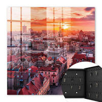 SCHLÜSSELBOX Schwarz 30x30 cm- Türöffnung nach rechts - Sonnenuntergang - Orange, Metall (30/30/5cm) - TULUP