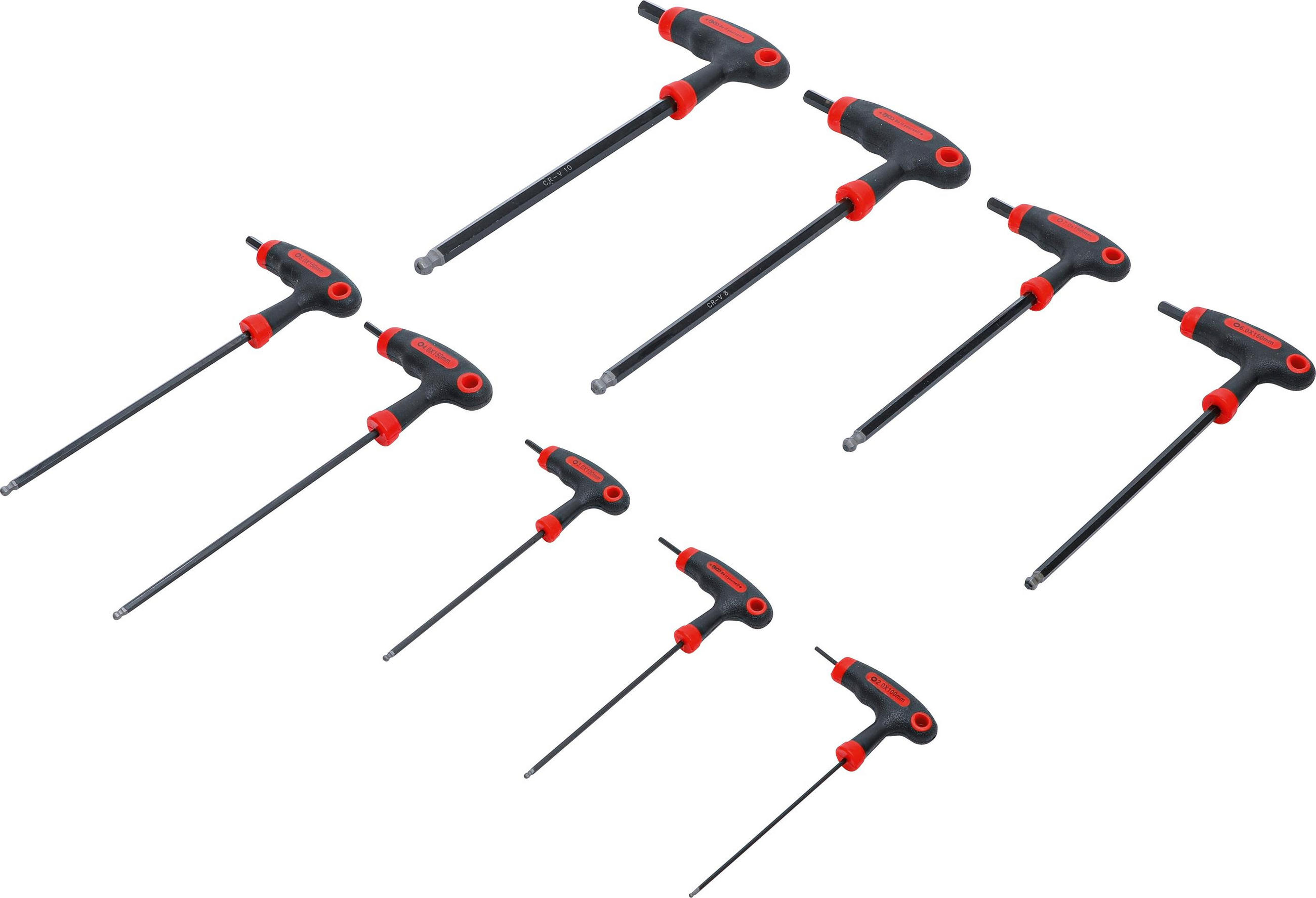 SCHRAUBENDREHER-SATZ MIT T-GRIFF UND SEITLICHER KLINGE | - Multicolor, Kunststoff/Metall (1/1cm) - BGS technic