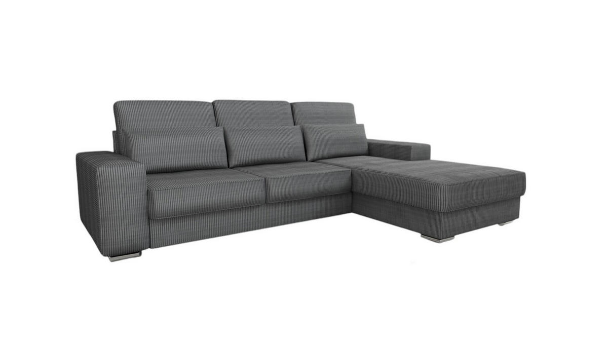 ECKSOFA Nevio In Scala - Grau, Holzwerkstoff/Textil (312/202cm) - Fun Möbel
