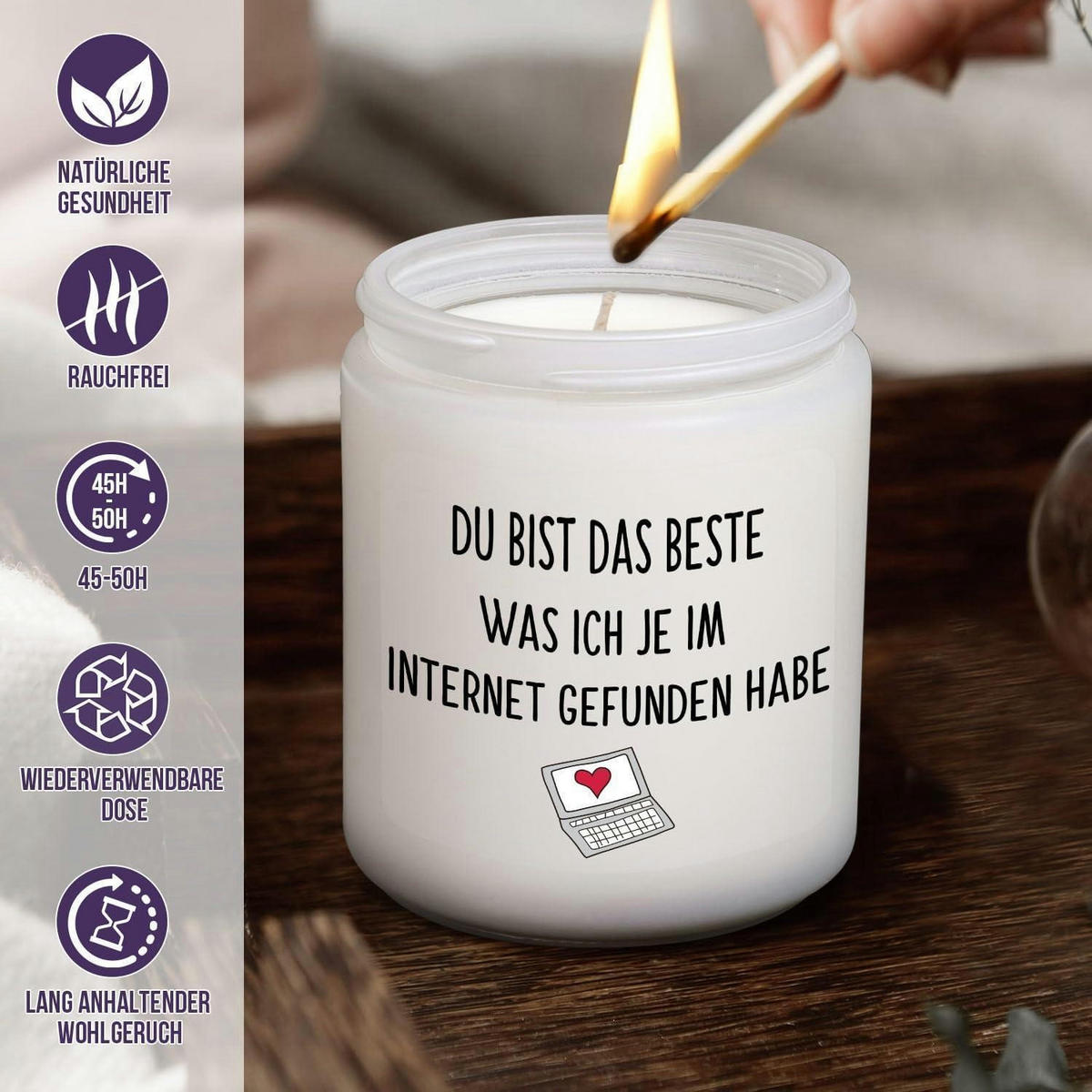 DUFTKERZE Lavendel 50h Brenndauer Sojawachs - Flieder, Paraffin (9cm)