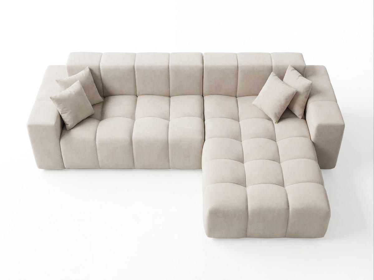 ECKSOFA Loopo Beige Rechts - Beige, Holz/Textil (265/180cm) - Graingold