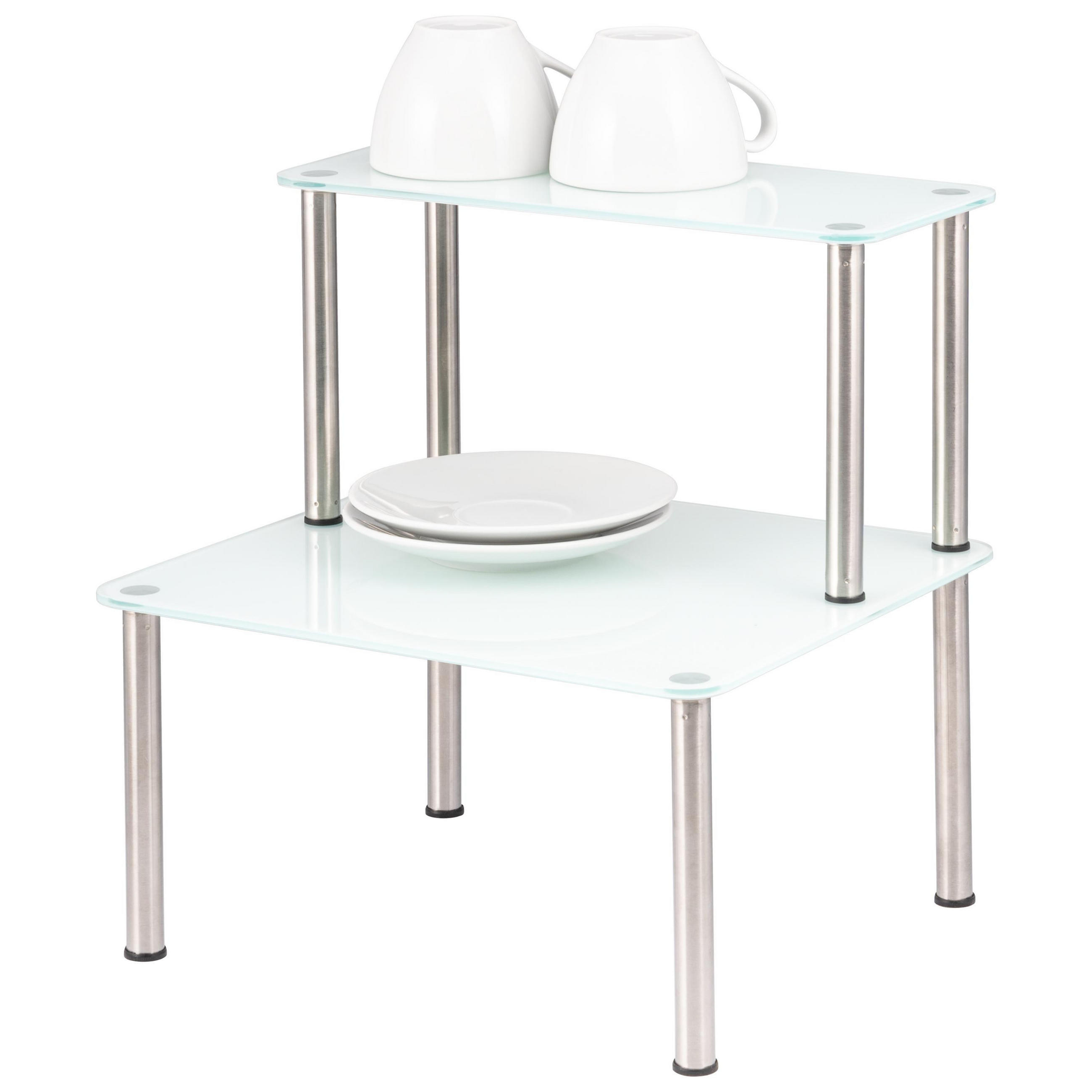 GLAS-KÜCHENREGAL weiß - Weiß, Glas (32/33/14cm) - bremermann