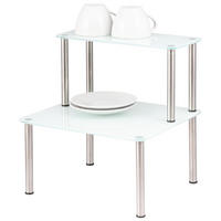 GLAS-KÜCHENREGAL weiß - Weiß, Glas (32/33/14cm) - bremermann