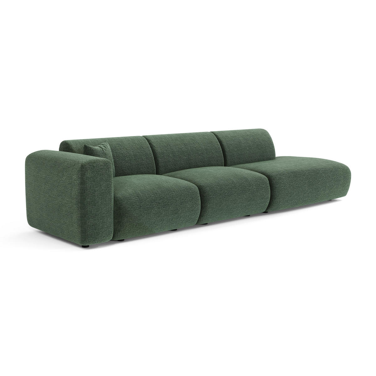 SOFA 5-Sitzer Gemusterter Samt Smaragdgrün 310cm - Smaragdgrün, Textil (310/73/96cm) - Sia Home