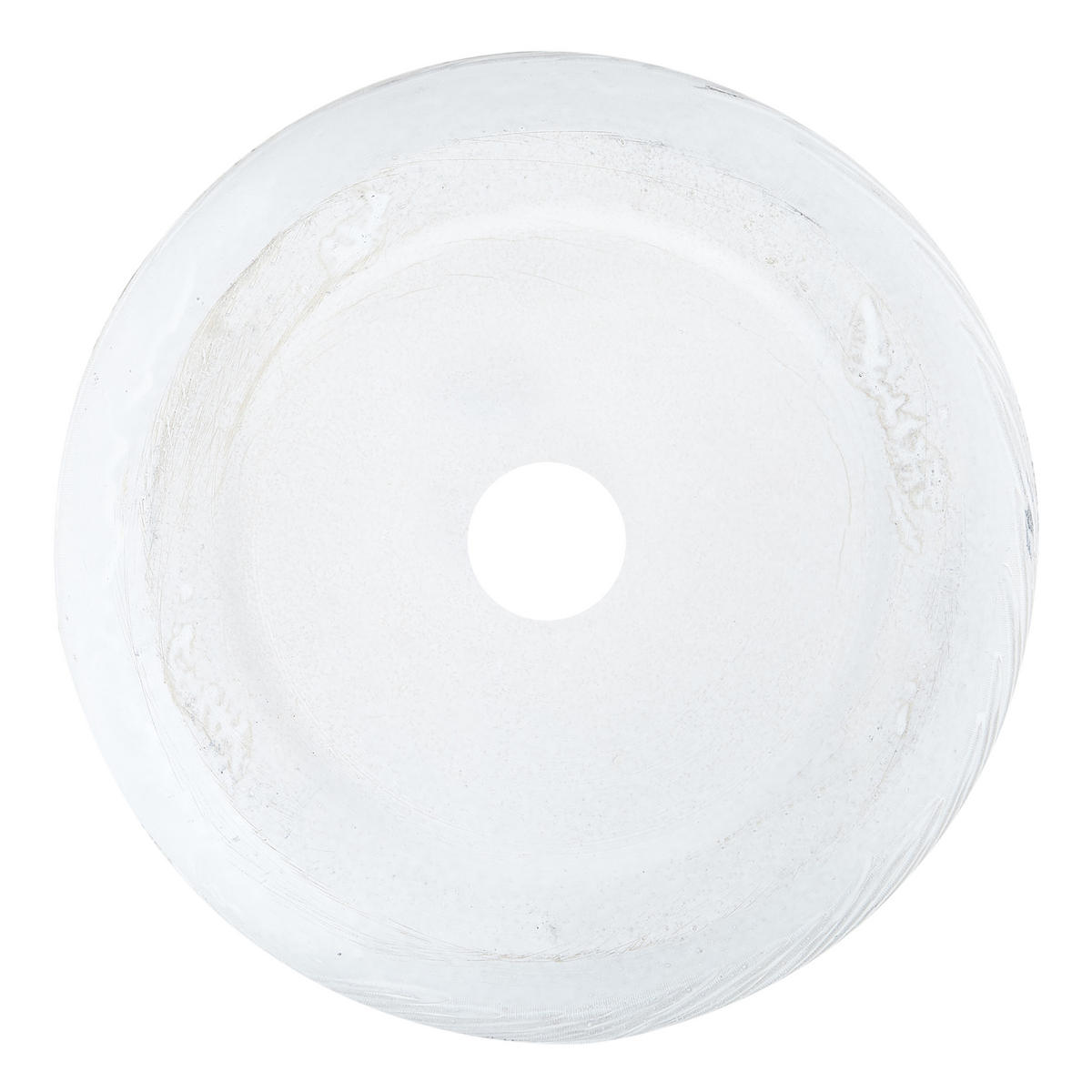 BLOMKRUKA gräddvit rund 25/25/14 cm Ftero - Vit, Naturmaterial (14cm) - Beliani