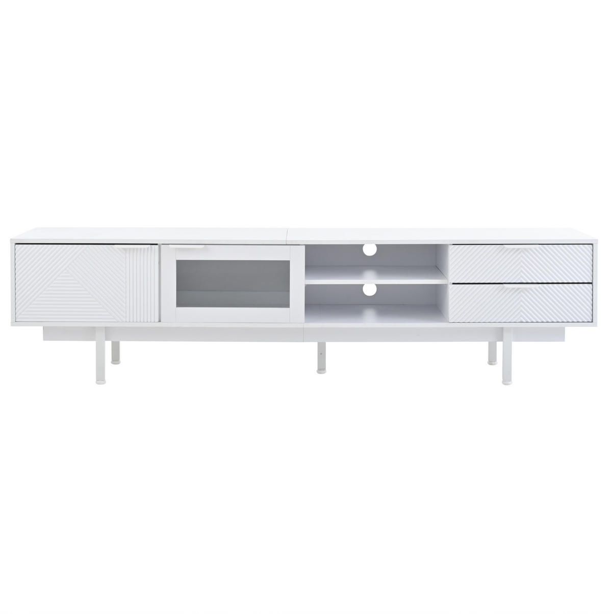 TV-ELEMENT mit 2 Türen und 2 Schubladen 200 x 40 x 50,5 cm Weiß - Weiß, Holzwerkstoff (40/50.5/200cm) - Beauniv