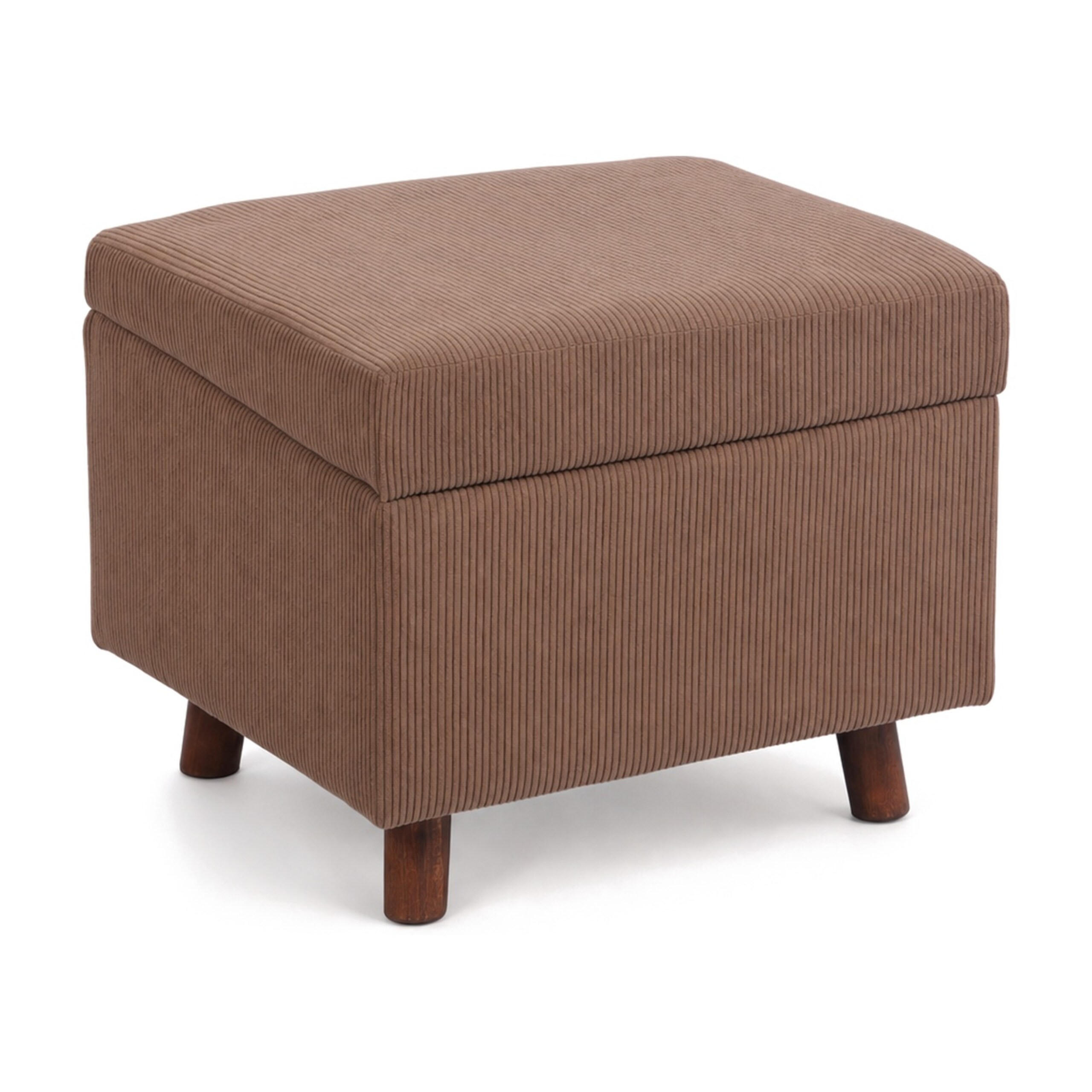 Relaxdays TABURET Hnědý manšestr s úložným prostorem 40 cm
