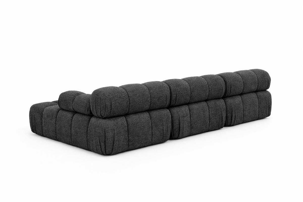 ECKSOFA U-Form, Stoff Bouclé Abriamo, Graphit, Selia U - Graphitfarben, Holz (285/70/160cm) - Kaiser Möbel