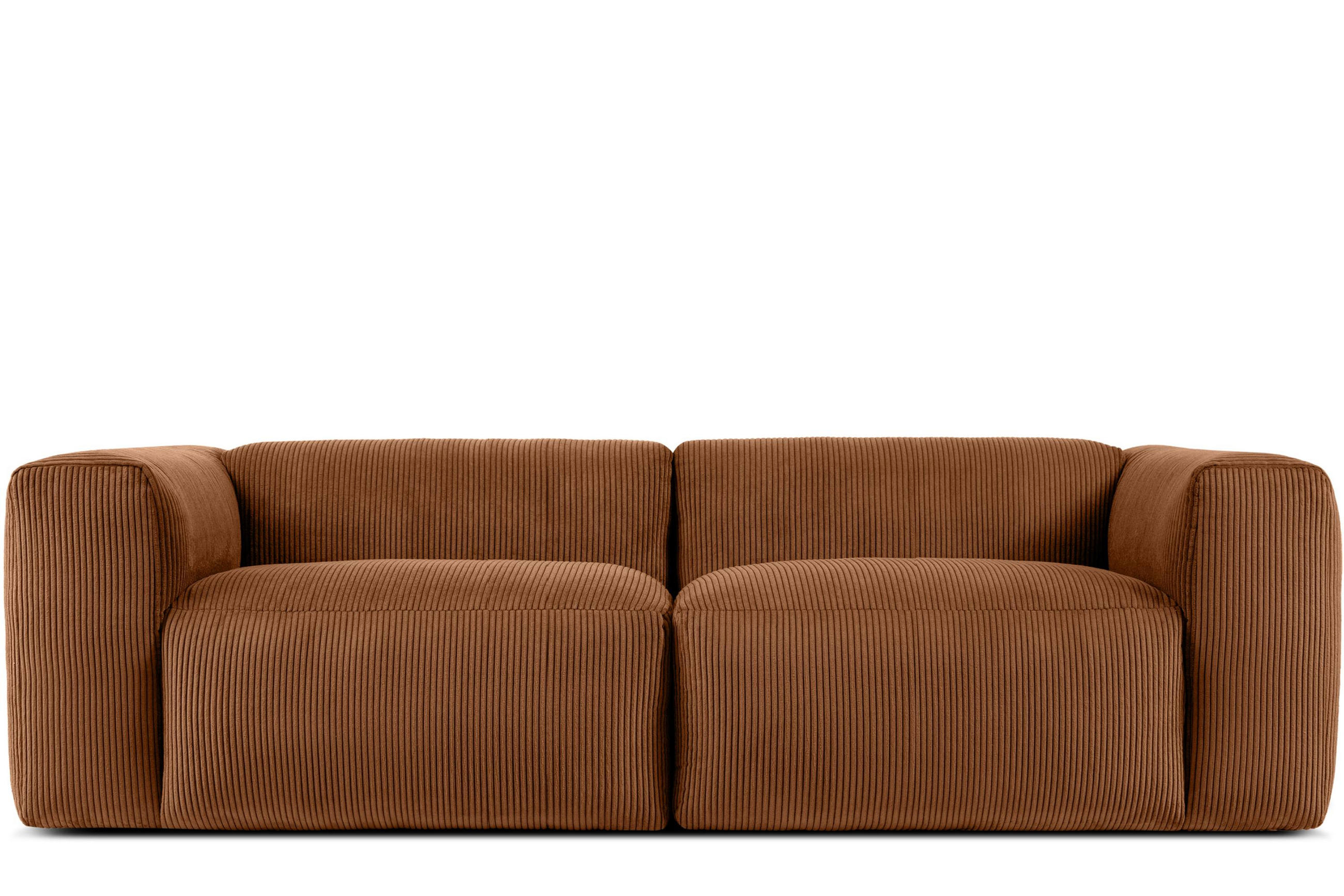 2,5-SITZER-MODULSOFA BUFFO mit extrem weicher und bequemer Sitzfläche, Kordstoff, ore - Orange, Textil (250/73/96cm) - KONSIMO®