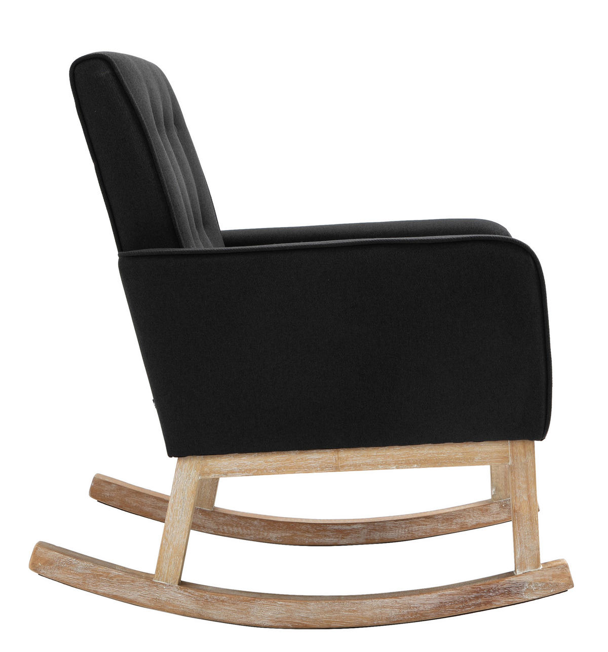 SCHAUKELSTUHL Stoff schwarz - Schwarz, Holz/Textil (63/90/77cm) - CLP