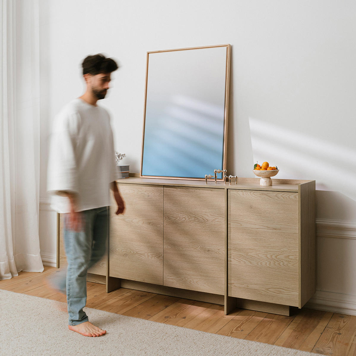 KOMMODE Juni mit 4 Türen, 200 cm, eiche Cremona - Eichefarben, Holzwerkstoff (200/90/38cm) - Beautysofa