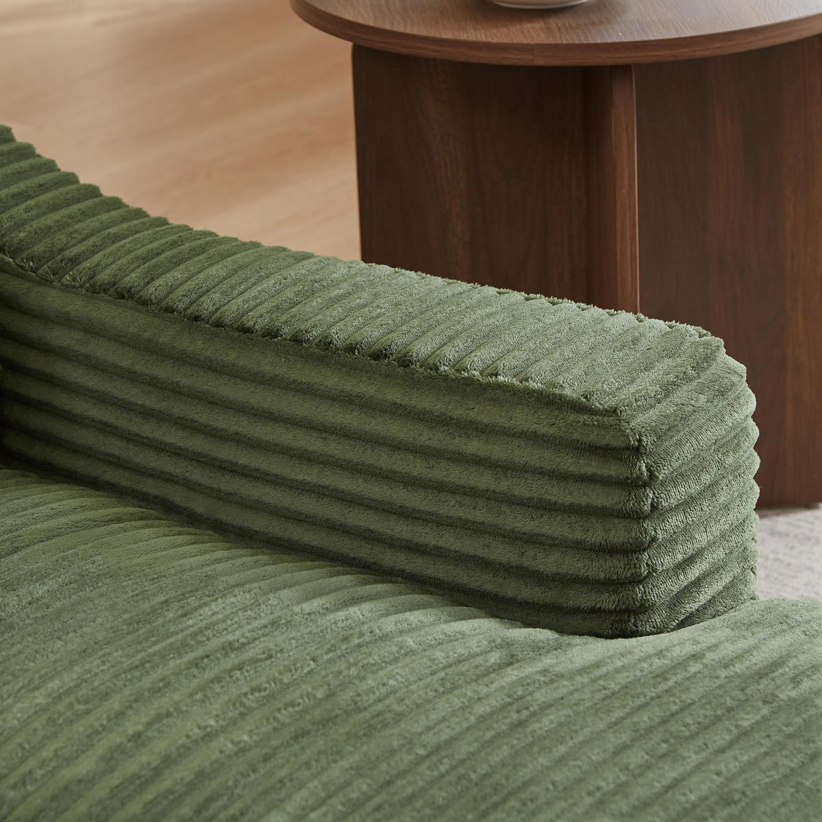 SCHLAFSESSEL mit ausziehbarer Liegefunktion und doppeltem Design aus Cord, Grün - Grün, Kunststoff (162/68/100cm) - Redom