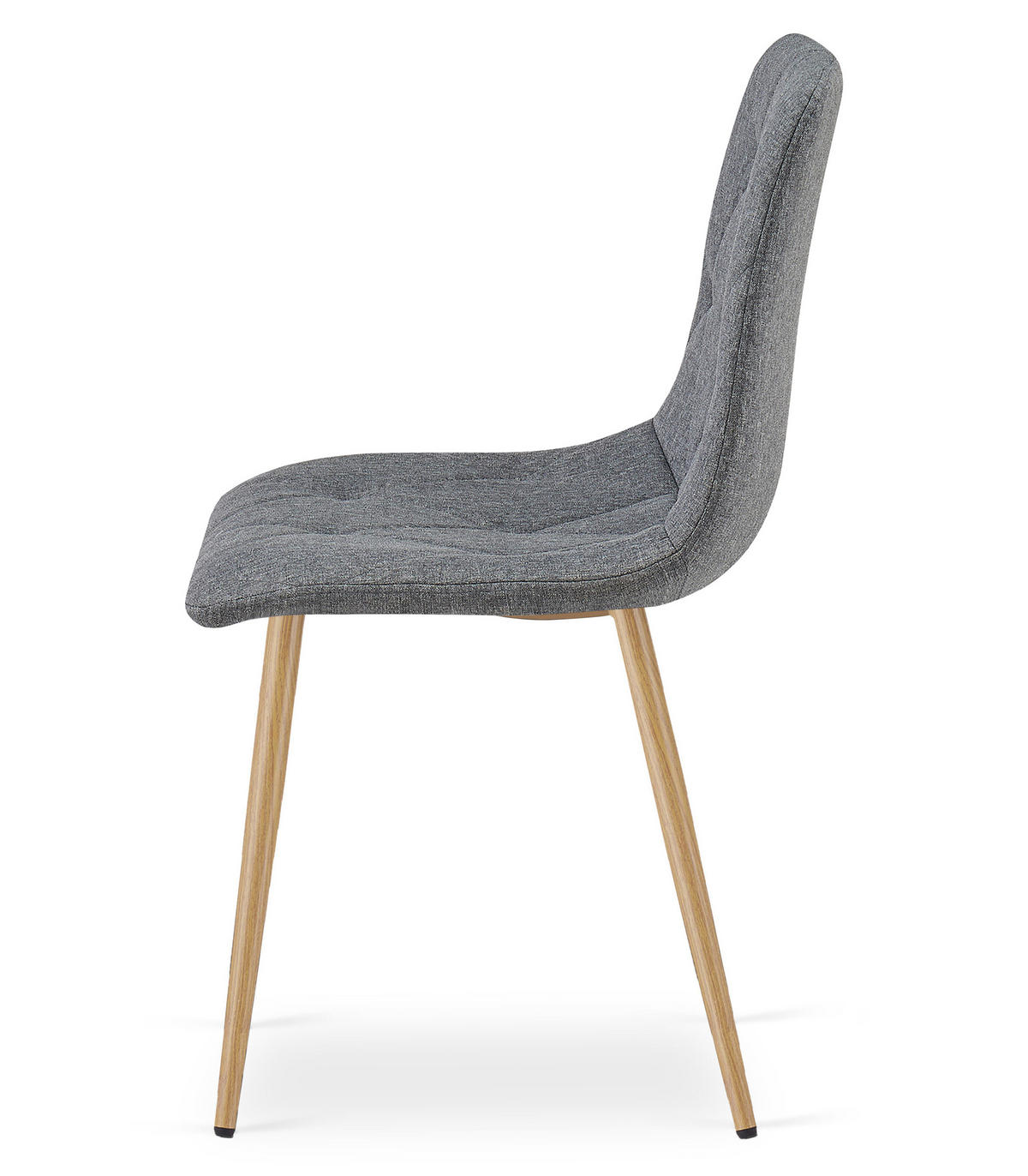 ESSZIMMERSTUHL 3-er Set TYRA dunkelgrauer Sitz, Beine in Holzfarbe - Dunkelgrau/Eichefarben, Textil (44.5/87/54.5cm) - Valora