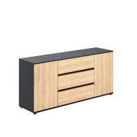 KOMMODE 150 cm Breite mit zwei Türen und drei Schubladen Anthrazit mix Artisan-Eiche - Anthrazit, Holzwerkstoff (150/70/40cm) - Home Collective