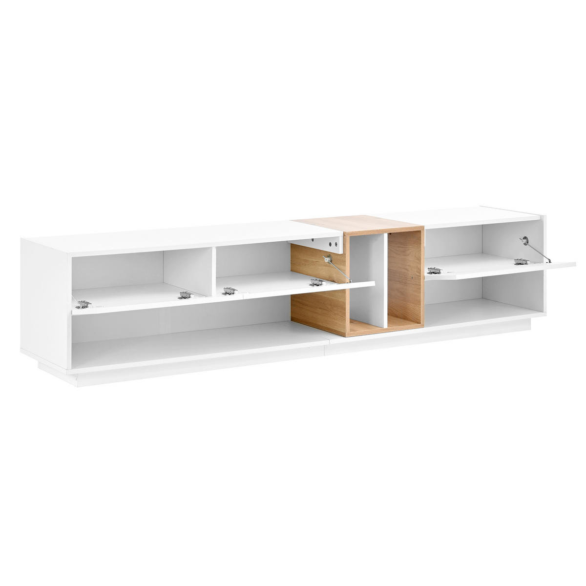 LOWBOARD DE-40196 mit LED und Hochglanzfront Weiß - Weiß, Holzwerkstoff (190/42/38cm) - ComfortXL