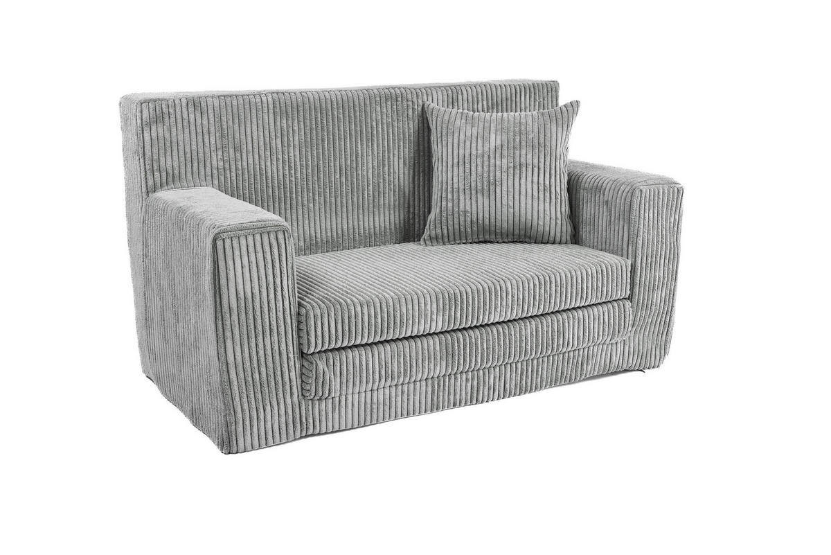 KINDERSOFA aus Kuschel-Cord in Hellgrau - Hellgrau, Textil (83/47/43cm) - Fortisline