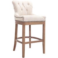 BARHOCKER Stoff Creme - Creme/Naturfarben, Holz/Textil (55/109/57cm) - CLP