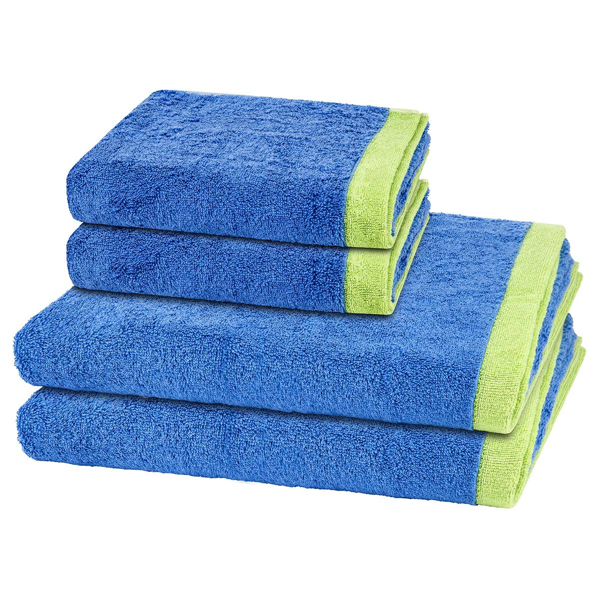 FROTTIERSET Lifestyle Splash 4-teilig - Blau, Textil (50/100cm) - Cawö