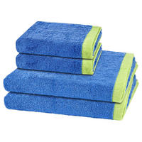 FROTTIERSET Lifestyle Splash 4-teilig - Blau, Textil (50/100cm) - Cawö