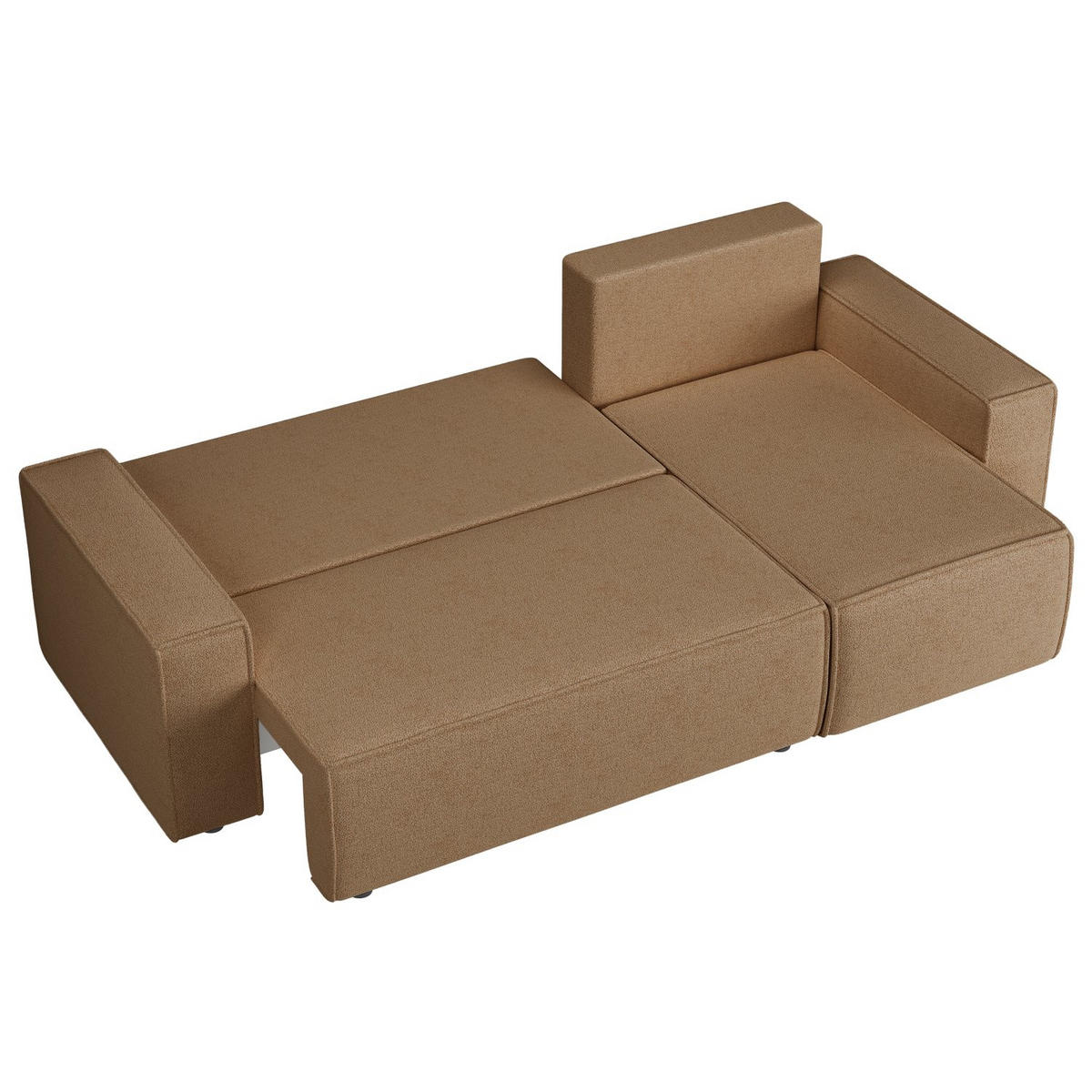 ECKSOFA Copertino Hellbraun beidseitig montierbar - Hellbraun/Schwarz, Kunststoff/Textil (244/145cm) - Selsey