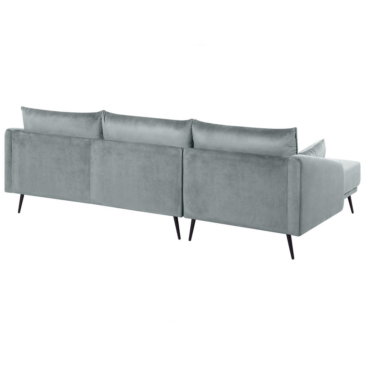 ECKSOFA Samtstoff Grau Varde - Grau, Textil (245/162cm) - Beliani