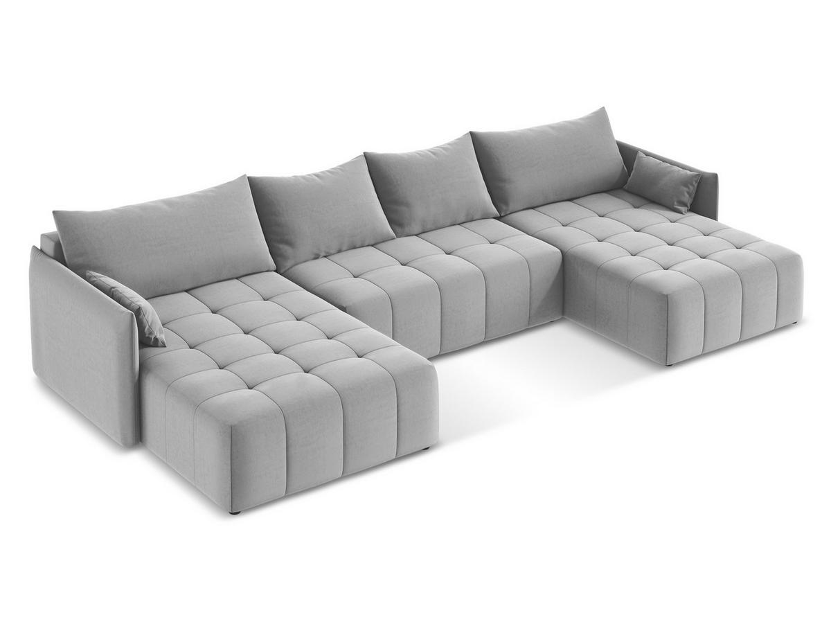 POUF Bouclé Stoff Beige - Sandfarben/Schwarz, Holzwerkstoff/Kunststoff (75/41/90cm) - Makamii