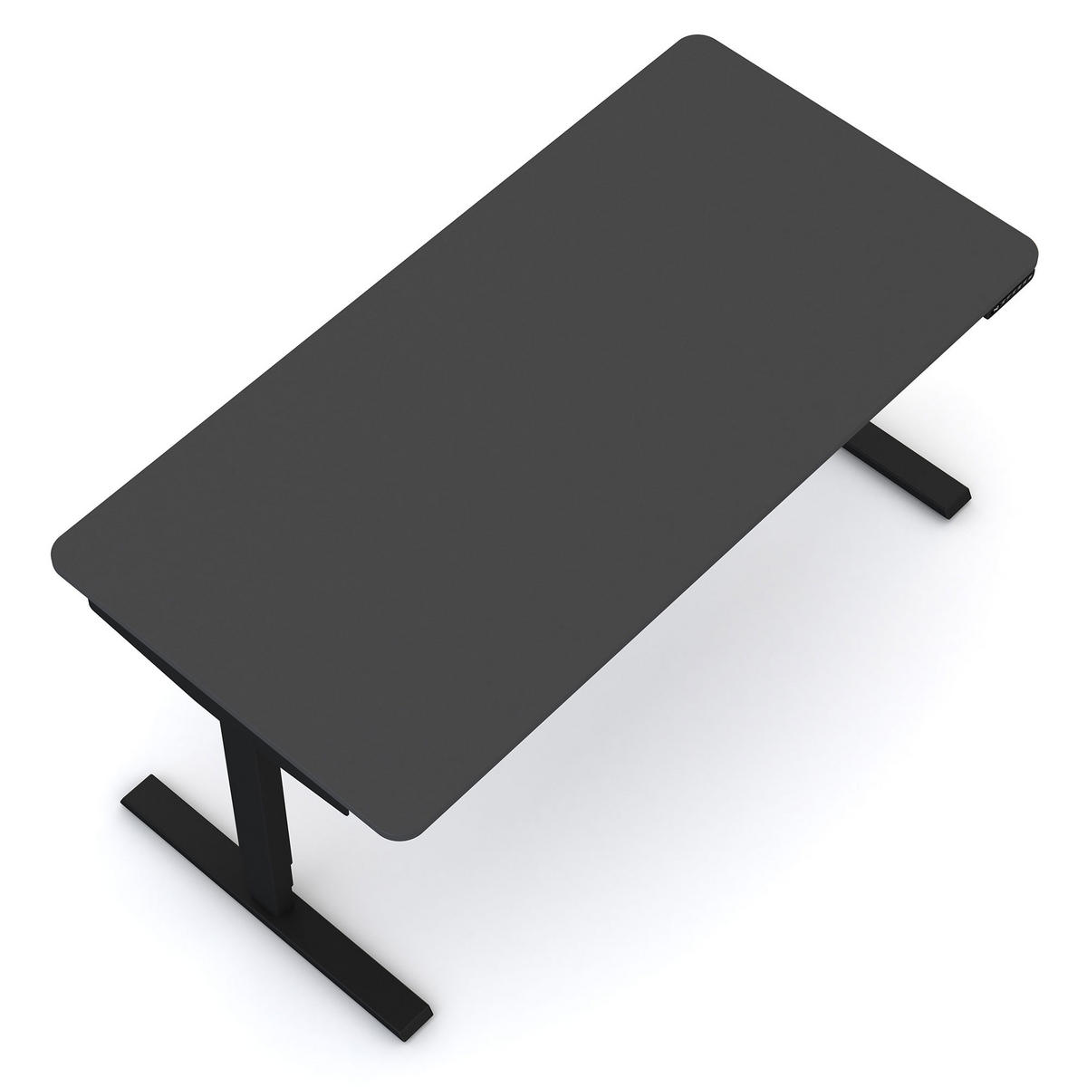 SCHREIBTISCH Elektrisch höhenverstellbarer Schreibtisch Y-Line Curved Anthrazit Schwarz 140/80/62-127cm - Anthrazit/Schwarz, Holzwerkstoff/Metall (80/140/127cm) - ASSMANN