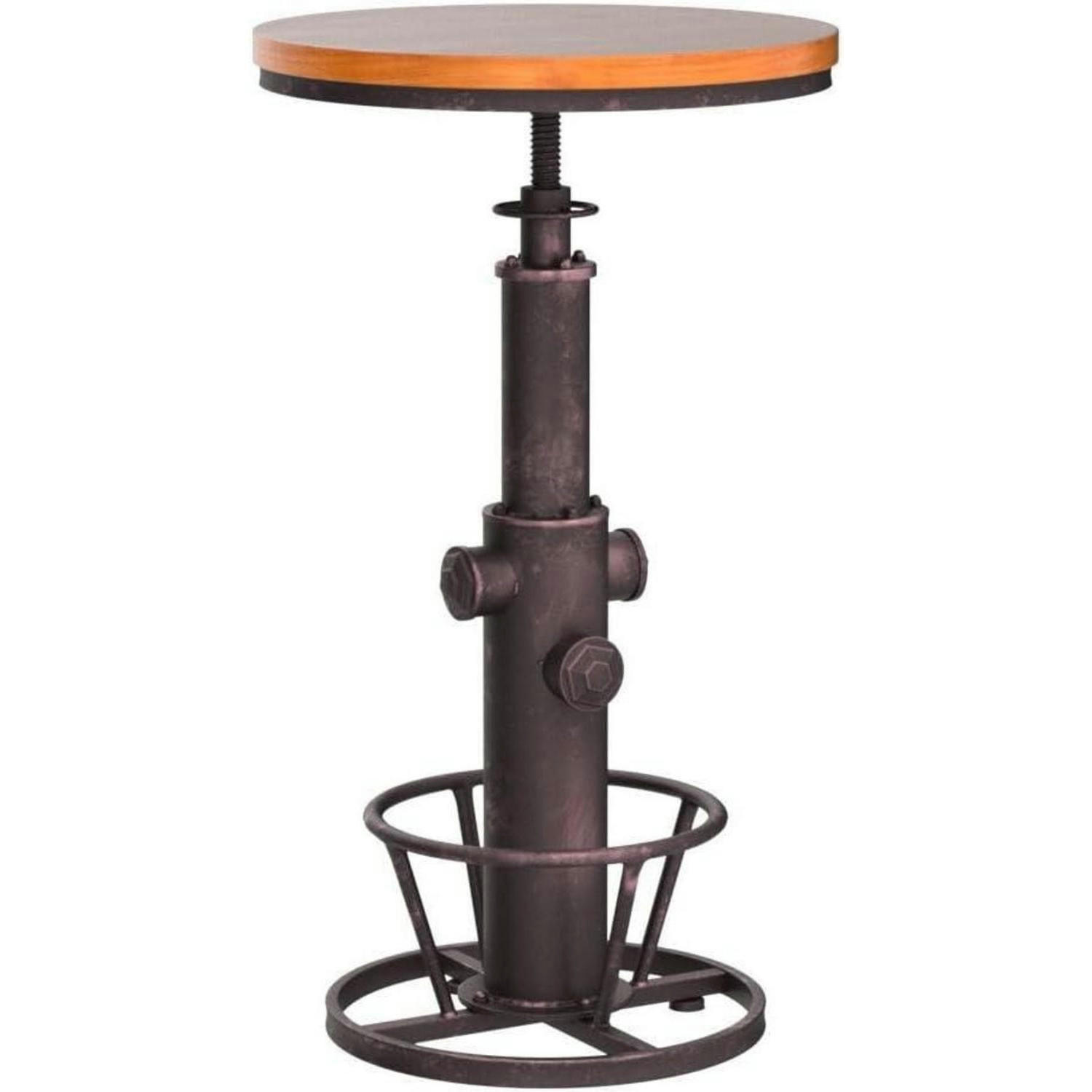 BARTISCH Vintage Hydrant Design höhenverstellbar 97-112 cm - Braun, Holz (60.2/60.2/112.8cm)