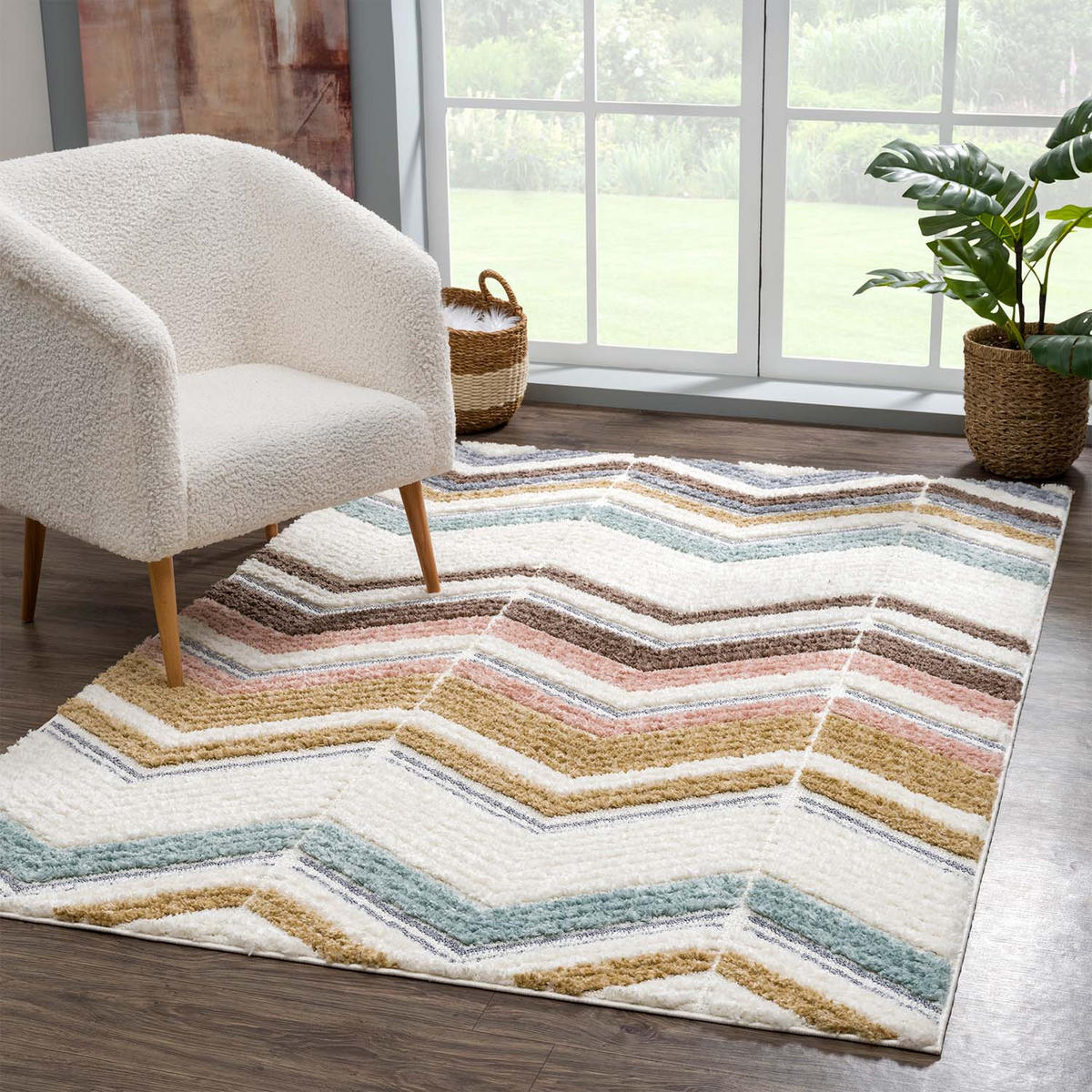 HOCHFLOR-TEPPICH Focus 3009 Multi 140x200 cm - Multicolor, Textil (140/200cm) - carpet city
