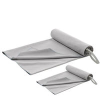 SPORTHANDTUCH Folke 180/90 & 80/40 cm, 2er-Set, Grau - Grau, Textil (90/180cm) - Blumtal