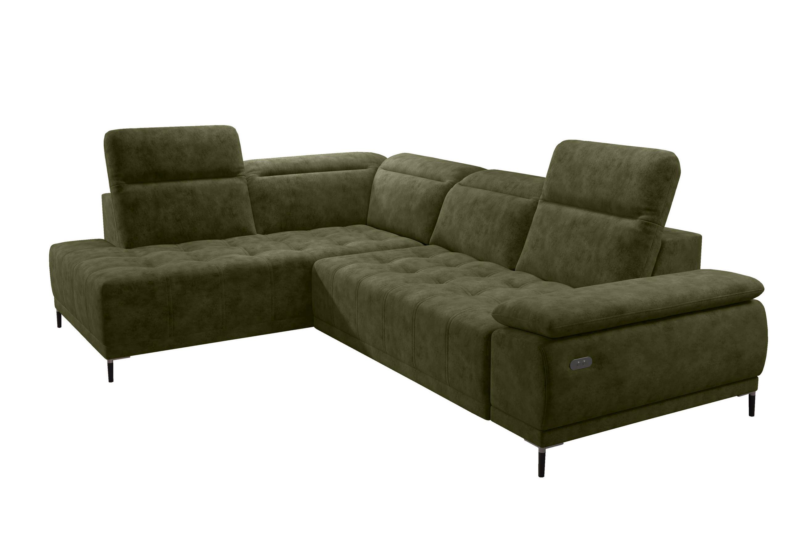 ECKSOFA FOCUS XL L-förmig Konfiguration freistehend LINKS 204x352x98cm Dark yellow - Dunkelgelb, Holz/Textil (204/352cm) - DomoHome