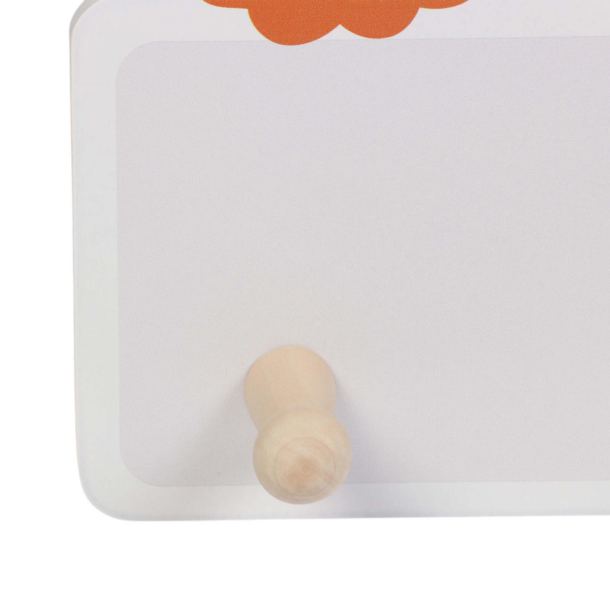 VĚŠÁK Barevný MDF borovicové dřevo 4 háčky 15x38 cm - pomerančová/různobarevná, dřevo/kompozitní dřevo (38/15/5.5cm) - Relaxdays