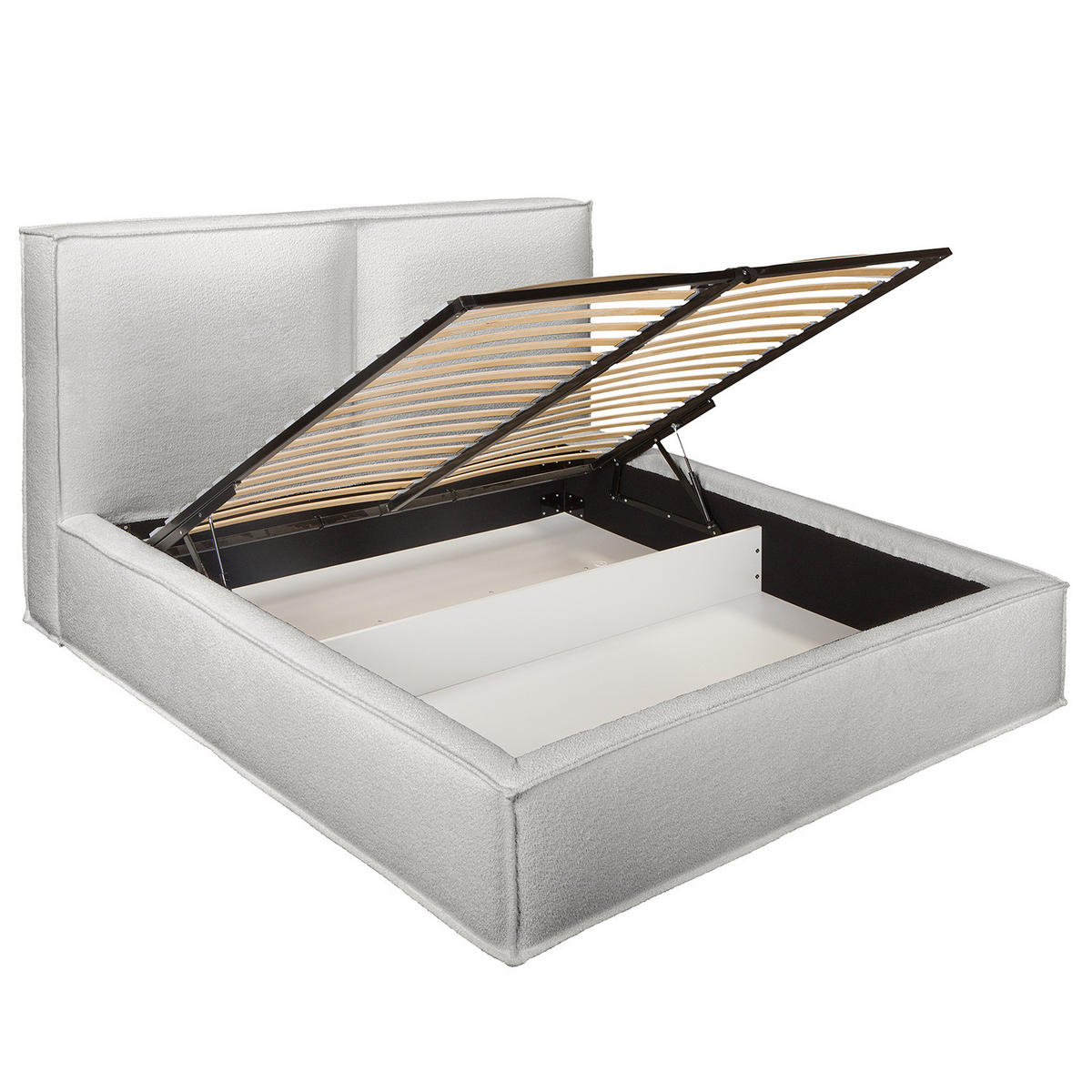 POLSTERBETT - Hellgrau, Textil (160/200cm) - home24