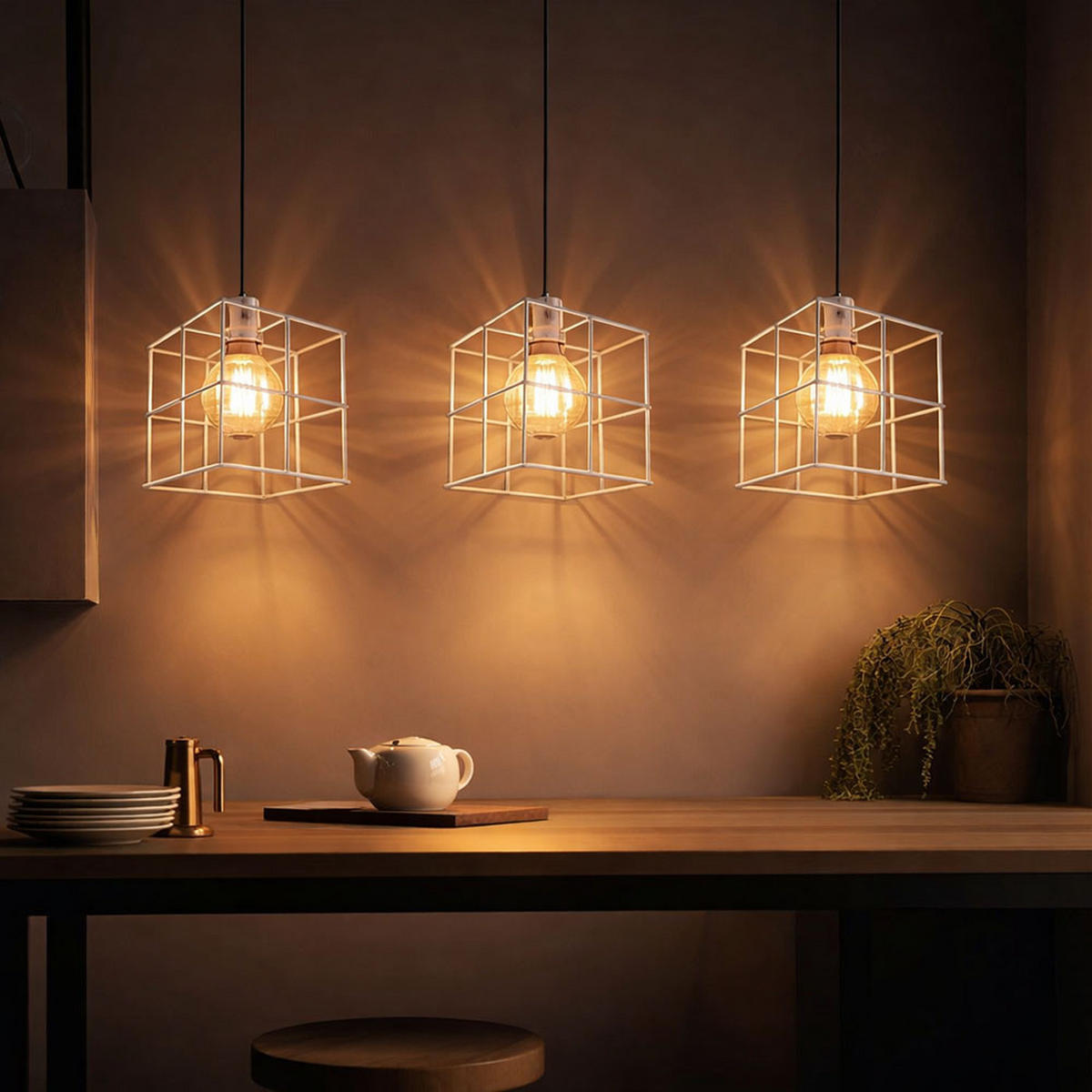 HÄNGELEUCHTE Metallgitterschirme Silber - Silberfarben, Metall (100/20/150cm) - Globo Lighting