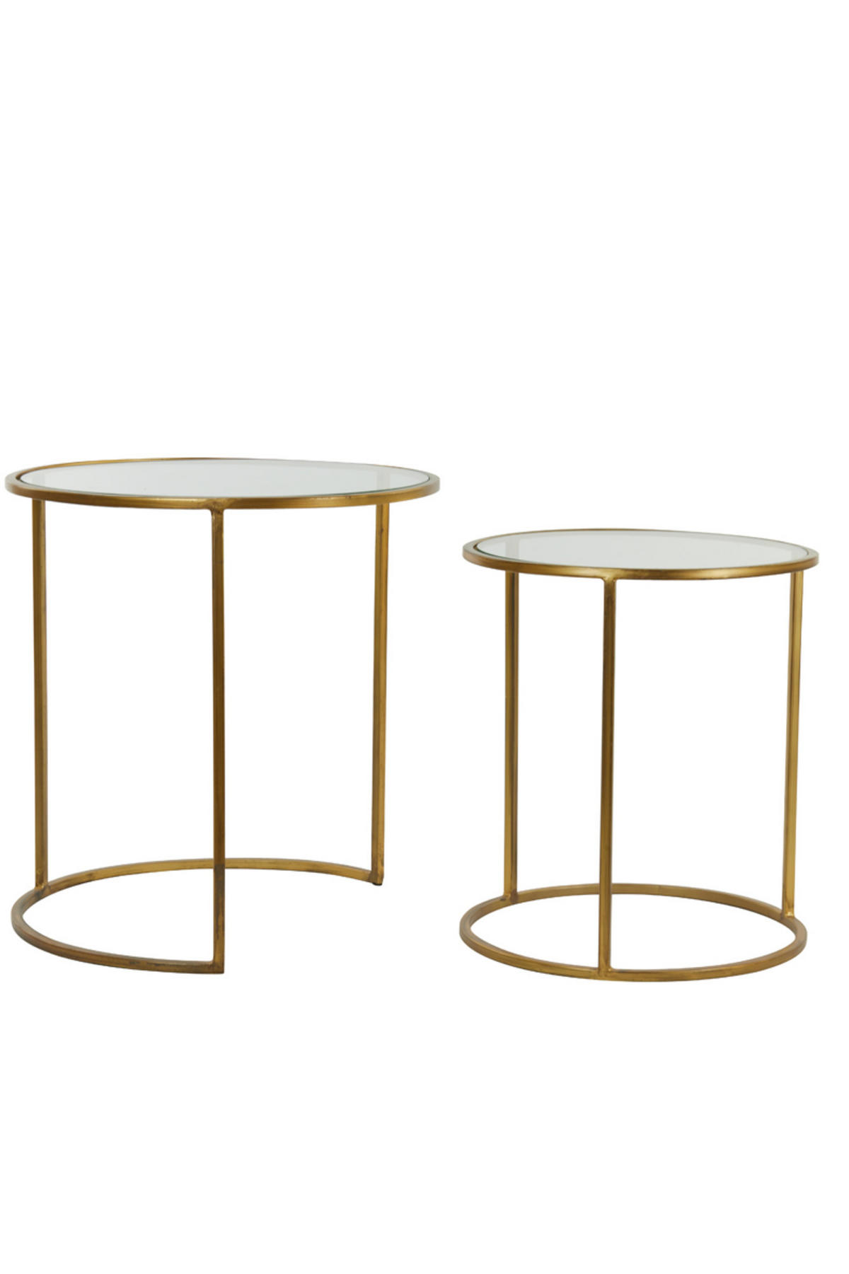 BEISTELLTISCH Duarte Gold Ø50/52 cm 2er-Set - Klar/Goldfarben, Metall (50/50/52cm) - Light & Living