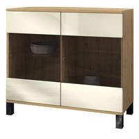 KOMMODE Bari Creme Hochglanz - Creme, Holzwerkstoff (92.5/84.5/35cm) - Vladon