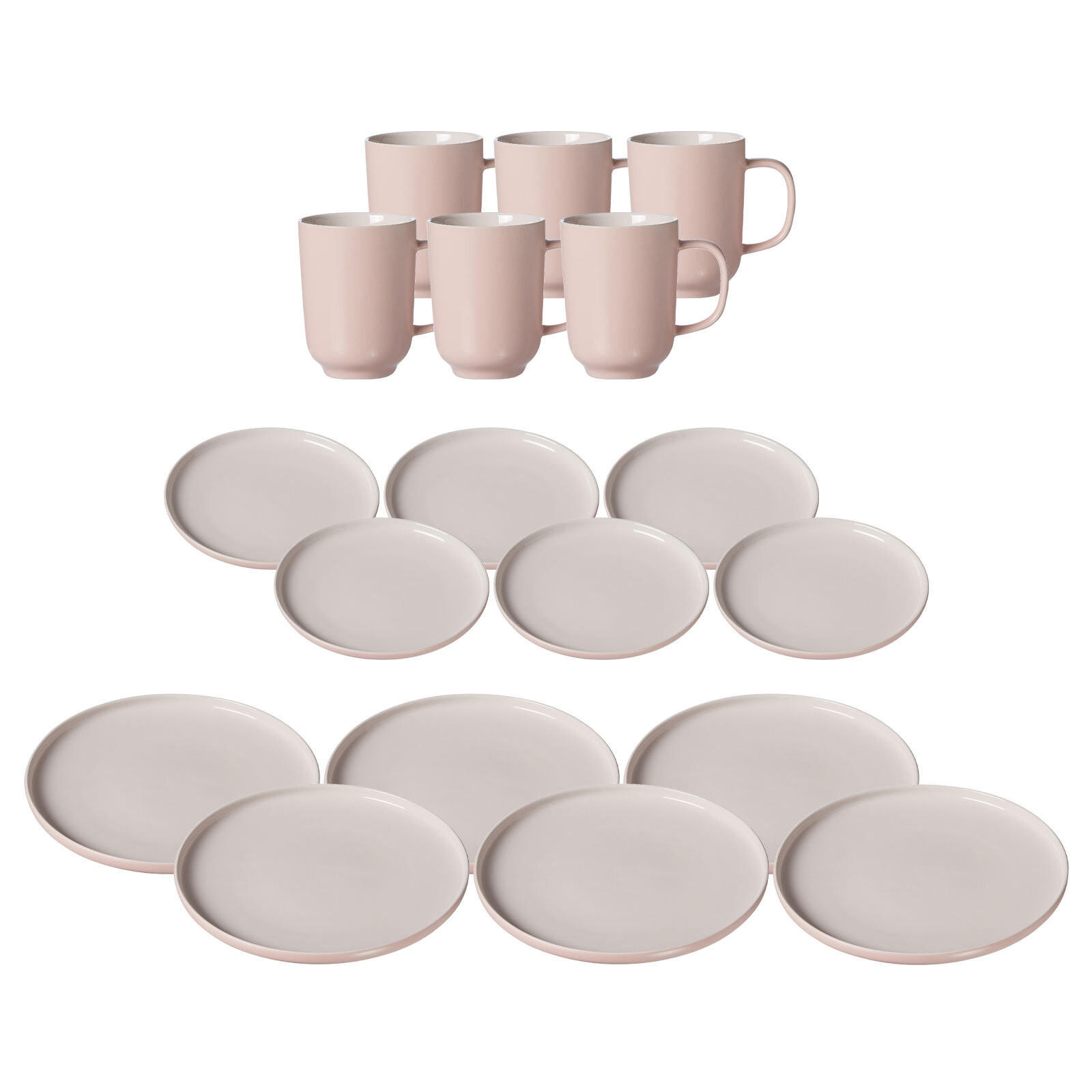 TAFELSERVICE Jasper rosa 18er Set - Robinienfarben, Keramik (1/1/1cm) - Ritzenhoff Breker