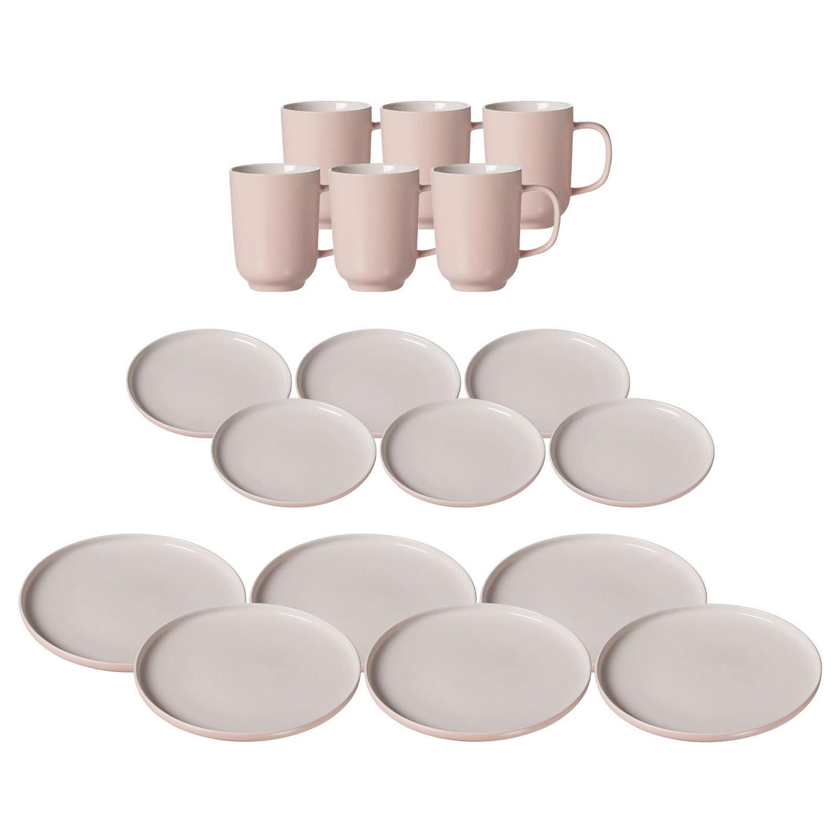 TAFELSERVICE Jasper rosa 18er Set - Robinienfarben, Keramik (1/1/1cm) - Ritzenhoff Breker