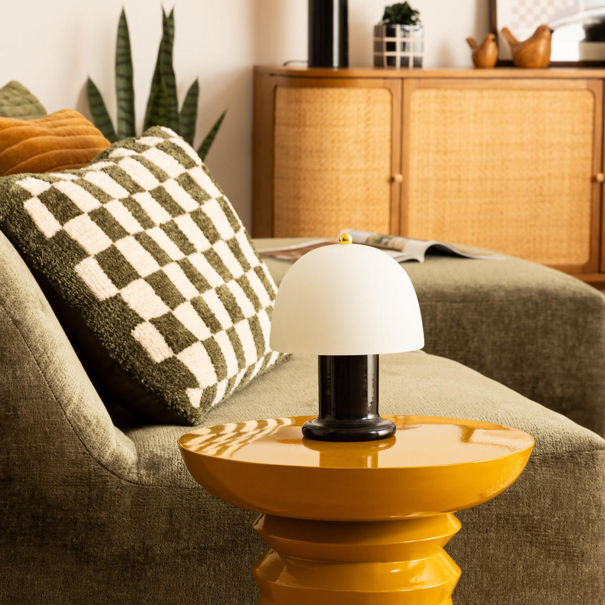 PILZLAMPE Rick 21 cm - Schwarz, Glas (16/16/21cm) - Atmosphera Createur d´interieur