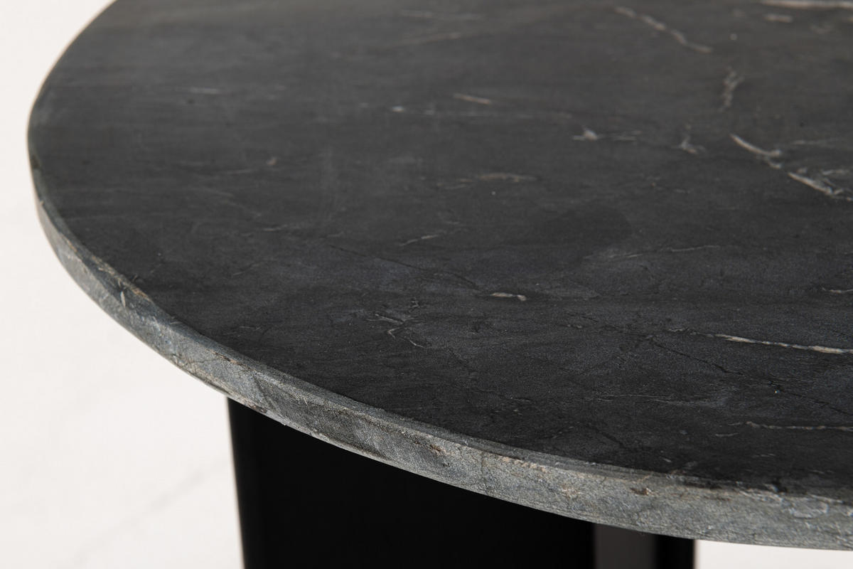 BEISTELLTISCH MATHILDE MARMOR Schwarz - Schwarz, Stein (50/50/50cm) - J-Line