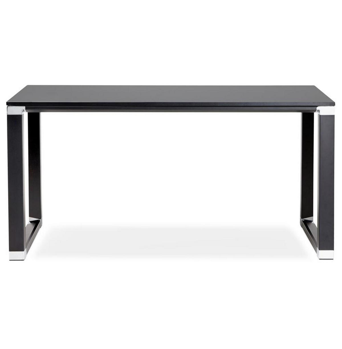SCHREIBTISCH Modern Chromdetails Große Arbeitsfläche KERIX, Schwarz 140x70x74 cm - Schwarz, Holz/Metall (70/140/74cm) - KADIMA DESIGN
