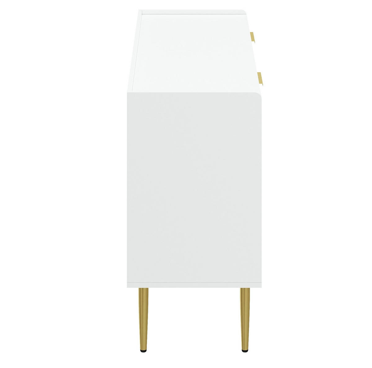 KOMMODE 140/38/75 cm mit 4 Türen und Soft-Close in Weiß - Weiß, Holzwerkstoff (140/75/38cm) - BEAOK