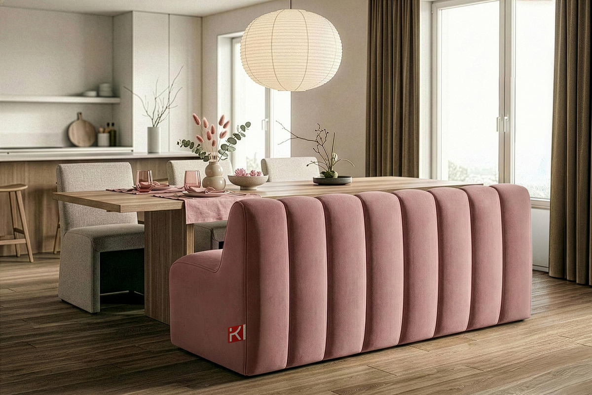 ESSZIMMERBANK CORDA, Rosa - Pink, Holz/Holzwerkstoff (163/78/71cm) - KONSIMO®
