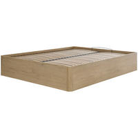 BETT Sara mit Bettkasten, ohne Kopfteil und Matratze, 140x200, Cremona Eiche - Eichefarben, Holzwerkstoff (140/200cm) - Beautysofa