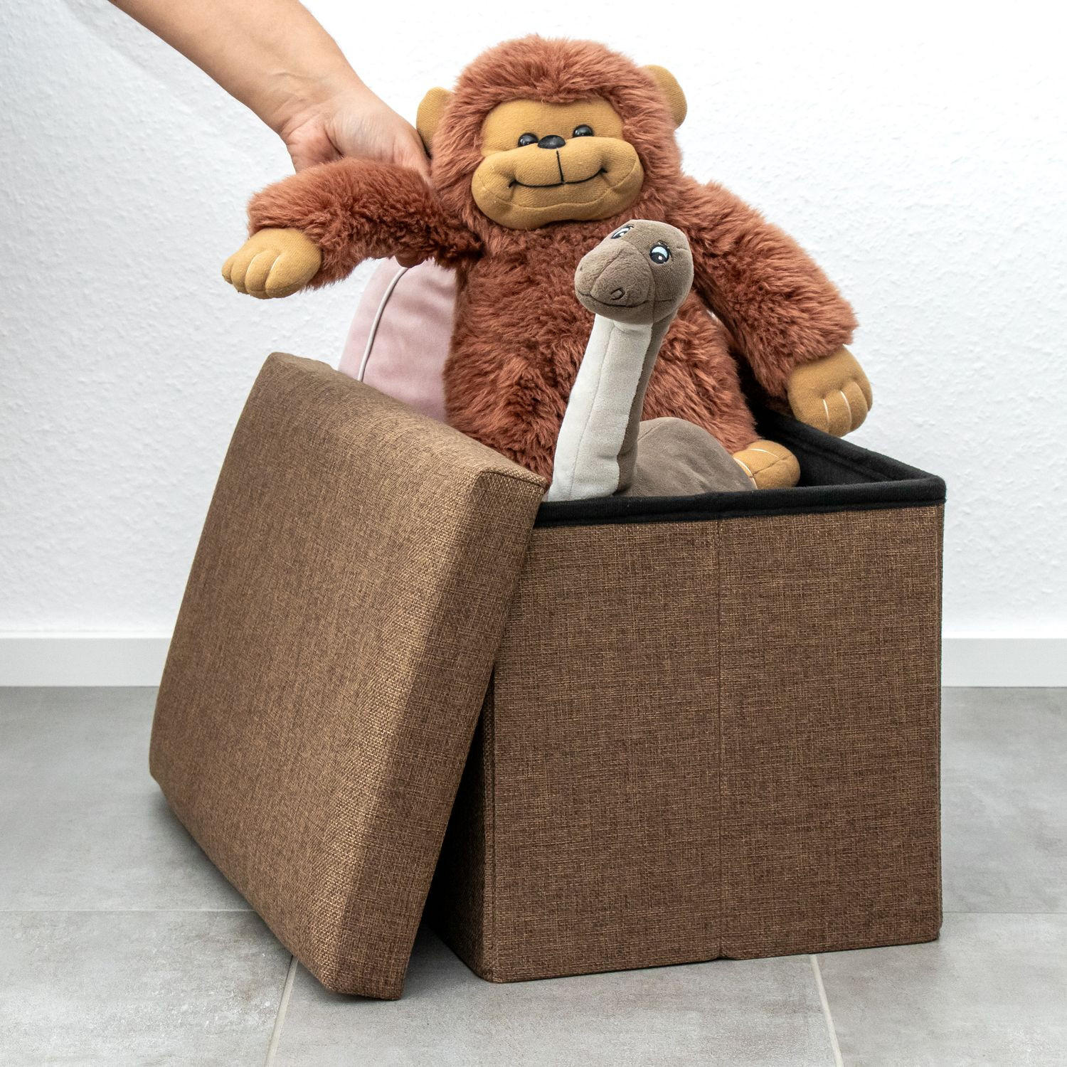 SITZBANK Faltbar 49/30/30 cm (Braun) - Braun, Textil (49/30/30cm) - Intirilife