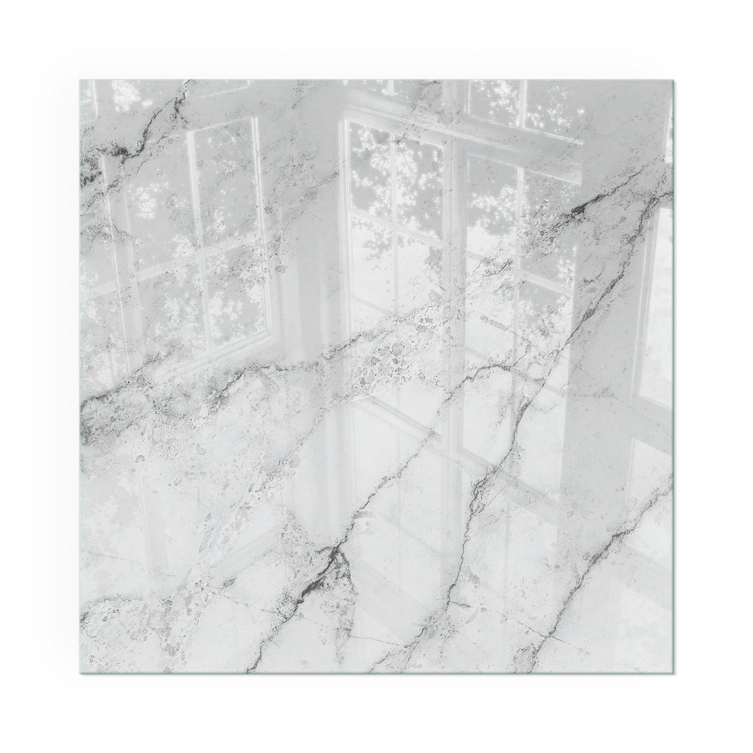 GLASPLATTE für Kamin 50x50 cm - Weiß, Glas (50/50/0.4cm) - TULUP