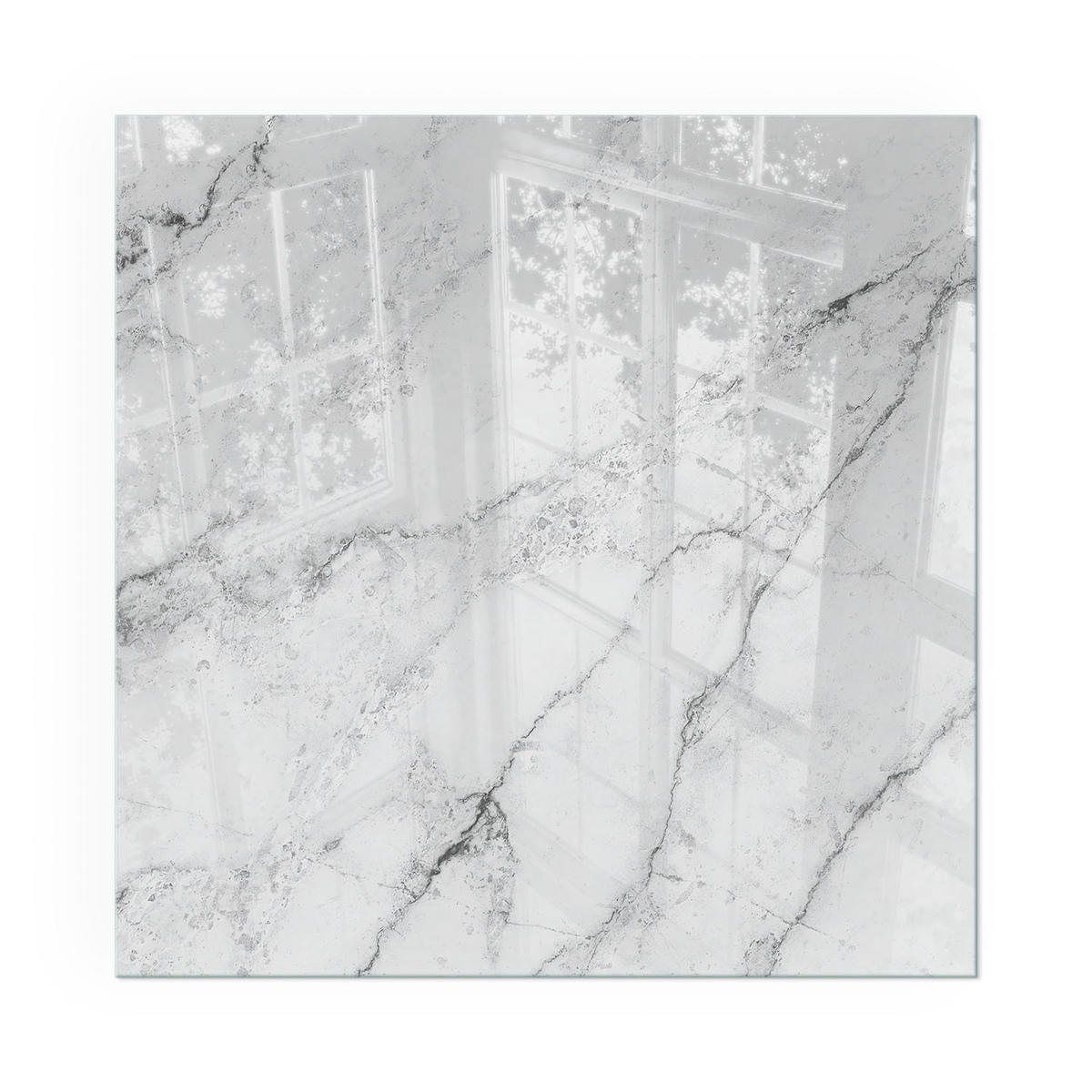 GLASPLATTE für Kamin 50x50 cm - Weiß, Glas (50/50/0.4cm) - TULUP