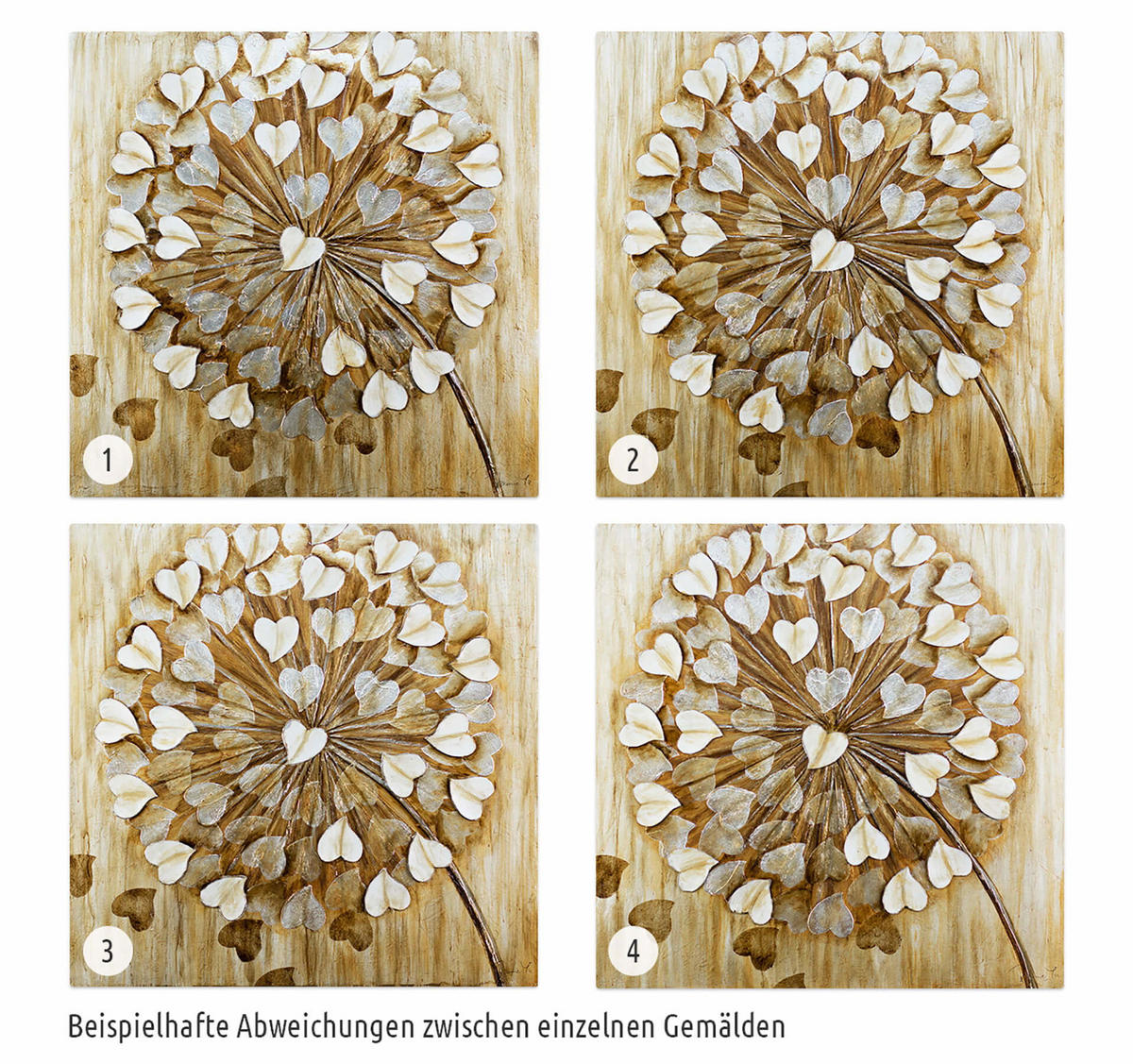 ÖLGEMÄLDE 80/80 cm - Beige/Braun, Holz/Textil (1.6/80cm) - KUNSTLOFT